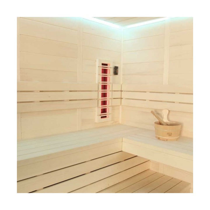 Kombinovaná finská sauna s infrazářiči AWT E1202A IR topol 267x198 9kW Vitro
