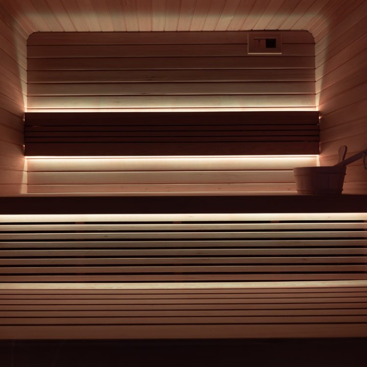 Venkovní sauna AWT THE CUBE X3 Hemlock 225x225 bez saunových kamen