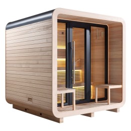 Venkovní sauna AWT THE CUBE X3 Hemlock 225x225 Cilindro 9kW