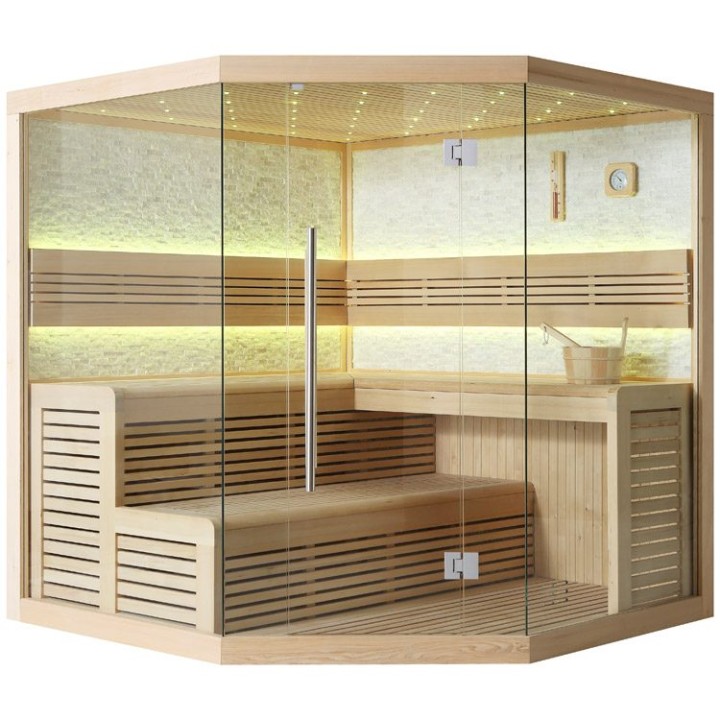 Finská sauna EAGO AWT E1101B hemlock 200×200 bez kamen