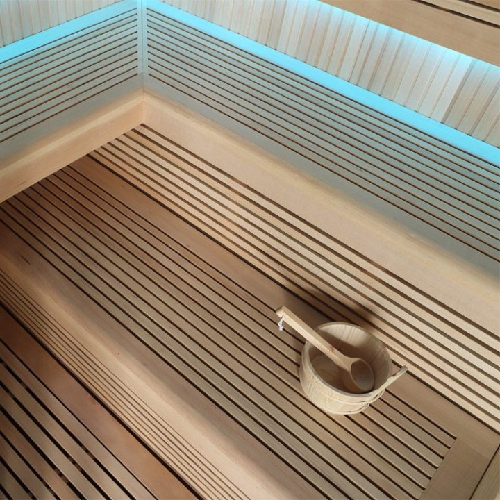Finská sauna EAGO AWT E1112C hemlock 180×150 9 kW TheWall