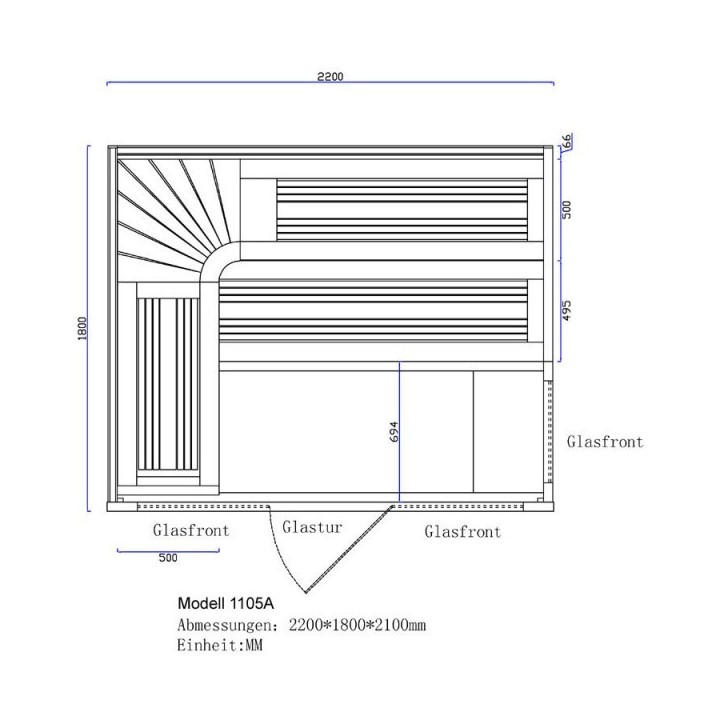 Luxusní finská sauna Bellagio EOSPA E1105A Cilindro 220x180x210