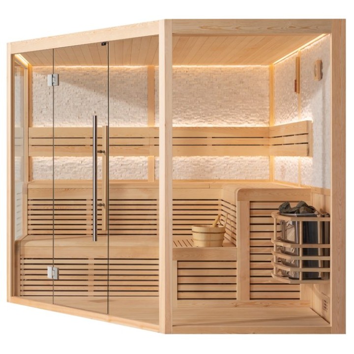 Finská sauna EAGO AWT B1816XL borovice 240×240 9 kW Viking Bi-O
