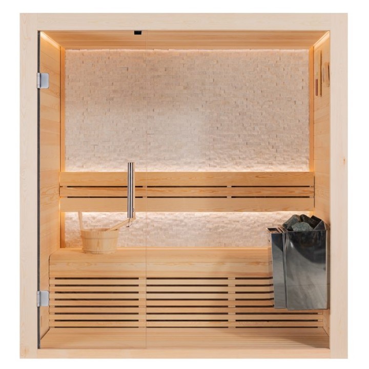 Finská sauna EAGO AWT B1813A borovice 180×120 7 kW TheWall Bi-O