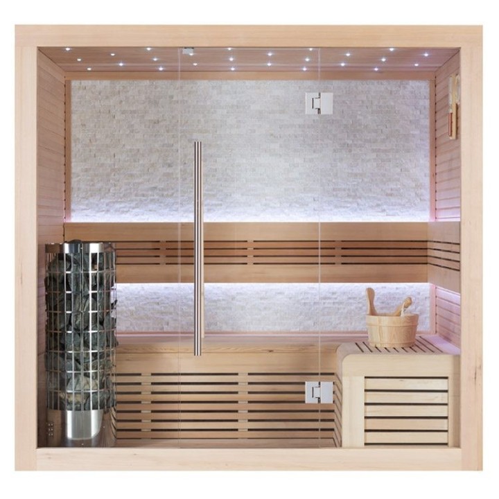 Finská sauna EAGO AWT E1106A hemlock 200×120 6,8 kW Cilindro