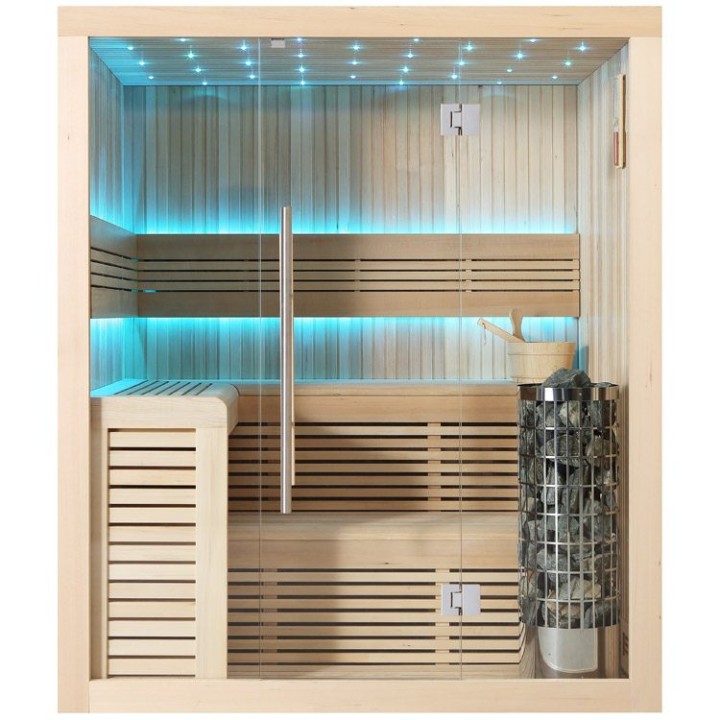 Finská sauna EAGO AWT E1112C hemlock 180×150 9 kW Cilindro