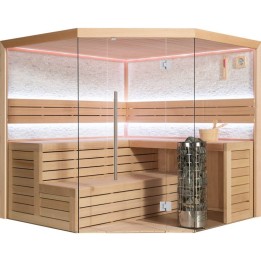 Finská sauna EAGO AWT E1601XL hemlock 250×250 9 kW Cilindro