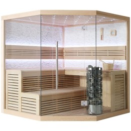 Finská sauna EAGO AWT E1101B hemlock 200×200 9 kW Cilindro