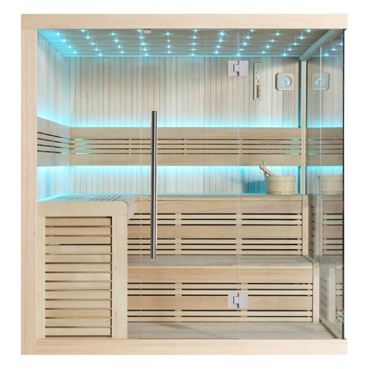 Finská sauna EAGO AWT E1115B hemlock 200×200 bez kamen