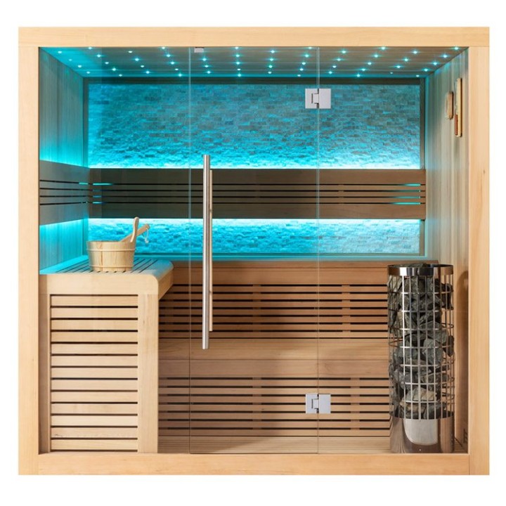 Finská sauna EAGO AWT E1102C hemlock 180×150 9 kW Cilindro