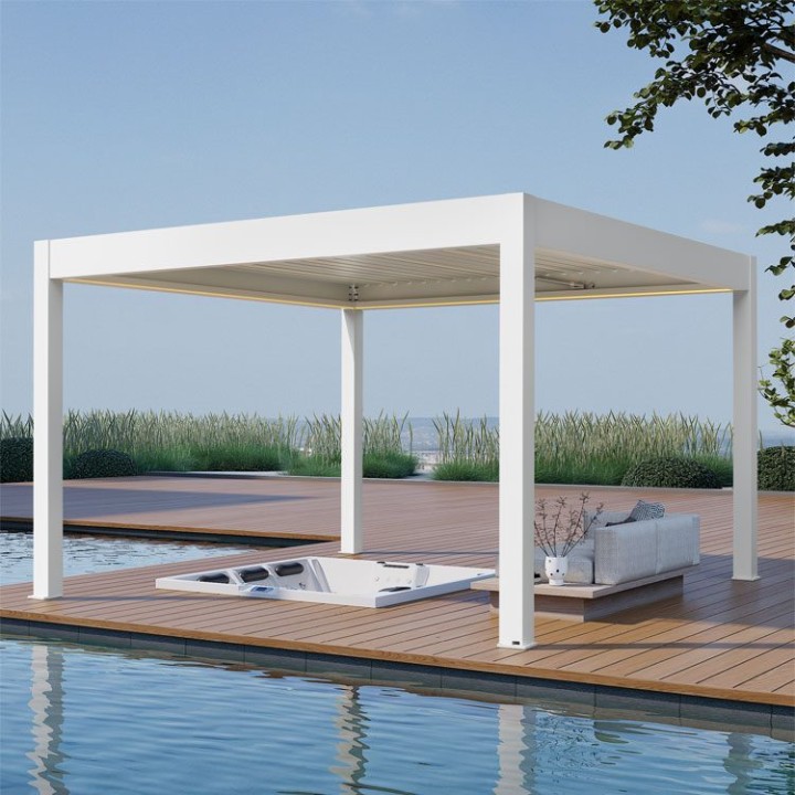 Pergola EAGO AWT P8-4A extreme bílá 4×4 m elektrická