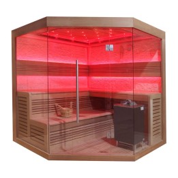 Finská sauna EAGO AWT B1242 XL červený cedr 250×250 12 kW EOS BiO-Max