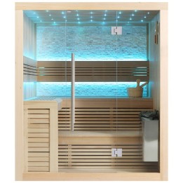 Finská sauna EAGO AWT E1102C hemlock 180×150 9 kW TheWall