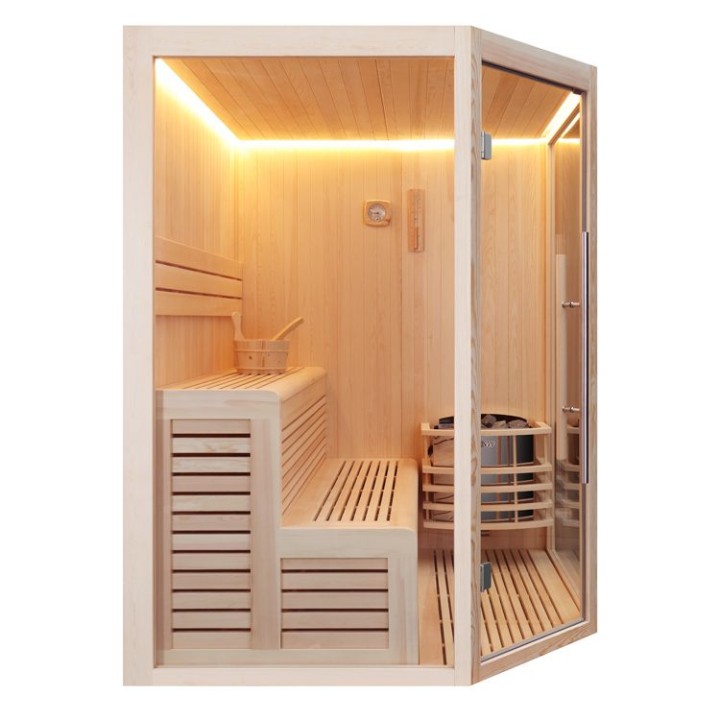 Finská sauna EAGO AWT B1801B borovice 160×160 7 kW TheWall Bi-O
