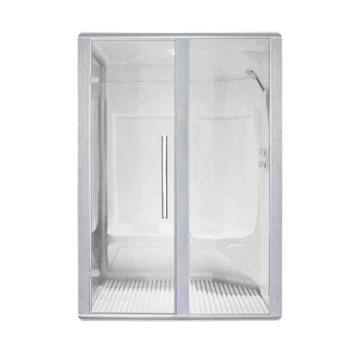 Parní sauna EAGO AWT S200B alu 146×131 pravé provedení