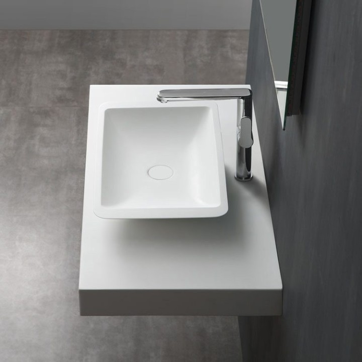 Koupelnový nábytek – set StoneArt LQ610-18 levé provedení bílý 100×40 lesklý
