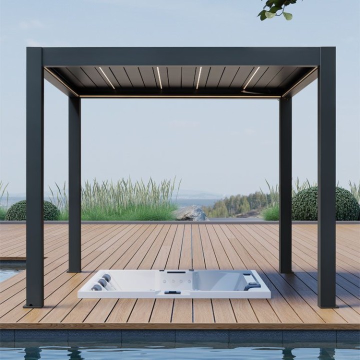 Pergola EAGO AWT P8-3A extreme antracit 3×3 m elektrická
