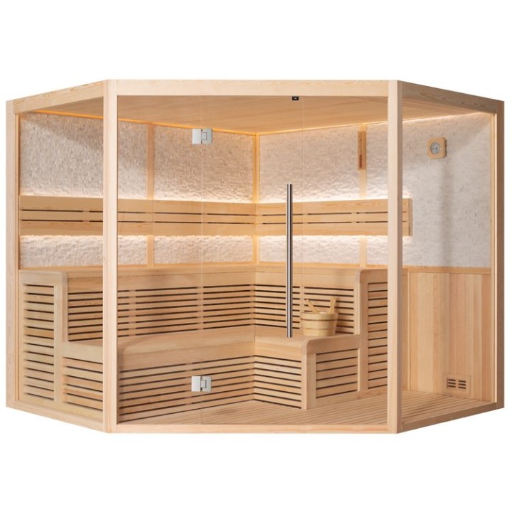 Finská sauna EAGO AWT E1816XL borovice 240×240 bez kamen