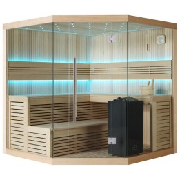 Finská sauna EAGO AWT B1111B hemlock 200×200 9 kW EOS BiO-Cubo