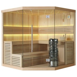 Finská sauna EAGO AWT E1111B hemlock 200×200 9 kW Cilindro