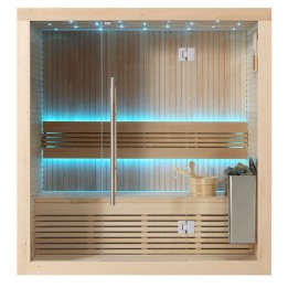 Finská sauna EAGO AWT E1113A hemlock 180×105 4,5 kW TheWall