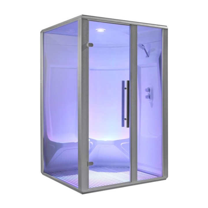 Parní sauna EAGO AWT S200C alu 131×131 pravé provedení