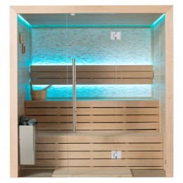 Finská sauna EAGO AWT E1604C hemlock 160×150 6 kW TheWall