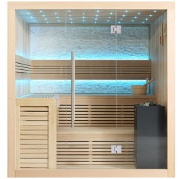 Finská sauna EAGO AWT E1102B hemlock 200×170 9 kW Virta