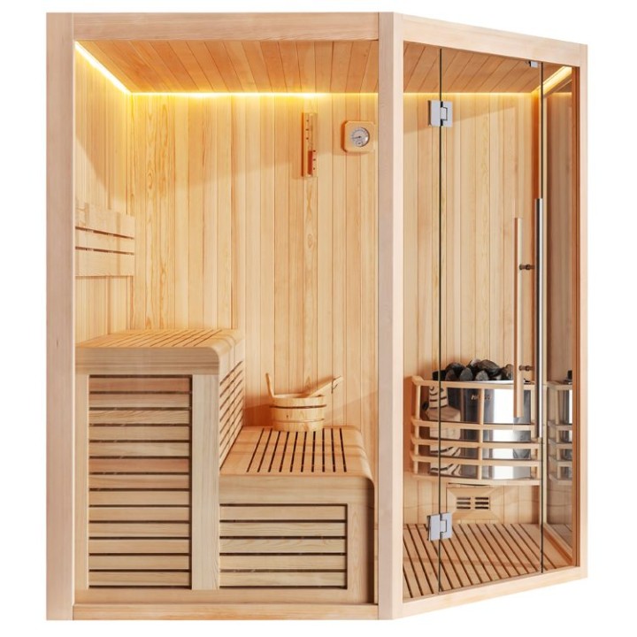 Finská sauna EAGO AWT E1801XL borovice 200×200 bez kamen