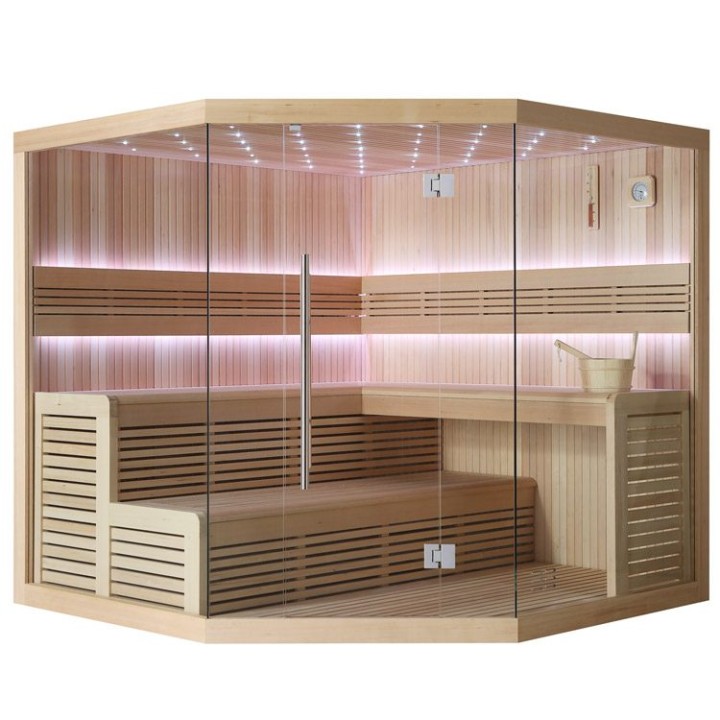 Finská sauna EAGO AWT E1111B hemlock 200×200 bez kamen