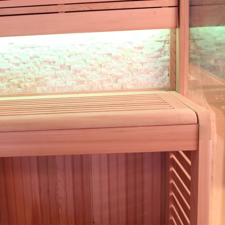 Finská sauna EAGO AWT B1242C červený cedr 180×180 9 kW EOS BiO-Max