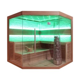 Finská sauna EAGO AWT E1242A červený cedr 220×220 9 kW Kivi