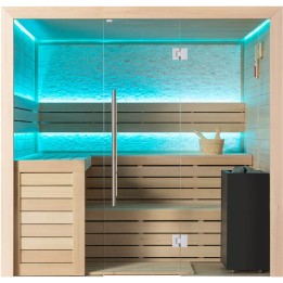 Finská sauna EAGO AWT B1602B hemlock 200×170 9 kW EOS Bi-O Cubo