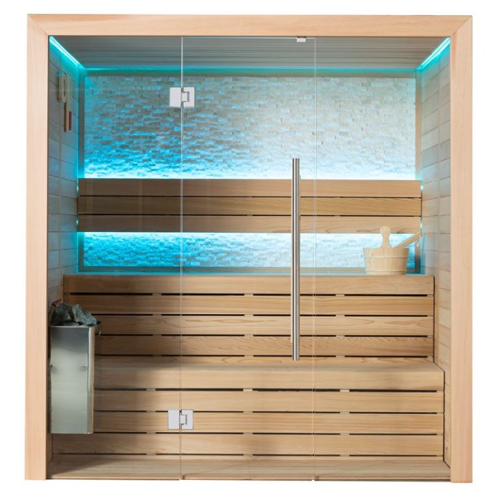 Finská sauna EAGO AWT B1604A červený cedr 200×160 9 kW TheWall Bi-O