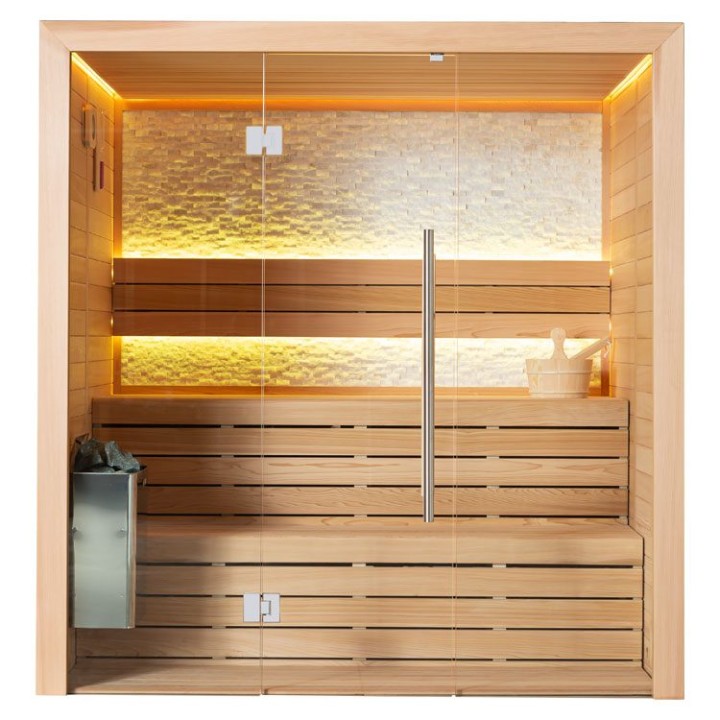 Finská sauna EAGO AWT B1604A červený cedr 200×160 9 kW TheWall Bi-O