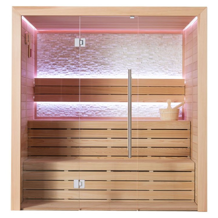 Finská sauna EAGO AWT E1604B červený cedr 180×150 bez kamen