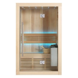 Finská sauna EAGO AWT E1113C hemlock 120×105 4,5 kW TheWall