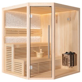 Finská sauna EAGO AWT B1811B borovice 160×160 7 kW TheWall Bi-O