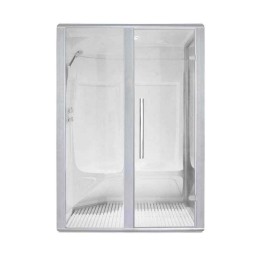 Parní sauna EAGO AWT S200B alu 146×131 levé provedení
