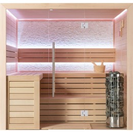 Finská sauna EAGO AWT E1602B hemlock 200×170 9 kW Cilindro