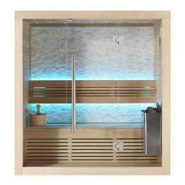 Finská sauna EAGO AWT B1103A hemlock 180×105 4,5 kW TheWall Bi-O