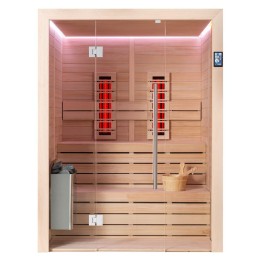 Finská sauna EAGO AWT E1614C-IR hemlock 160×150 6 kW TheWall