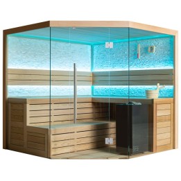 Finská sauna EAGO AWT B1601C červený cedr 180×180 9 kW EOS Bi-O Cubo
