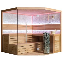Finská sauna EAGO AWT E1601XL červený cedr 250×250 9 kW Cilindro