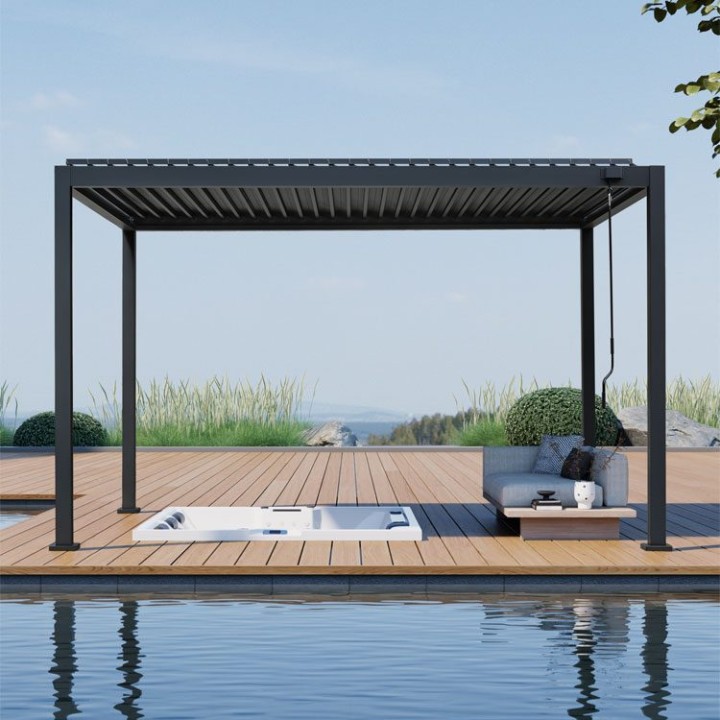 Pergola EAGO AWT P2-3B basic antracitová 3x4m s Handkurbel
