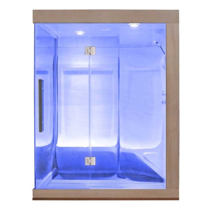 Parní sauna EAGO AWT W200A červený cedr 165×135 pravé provedení