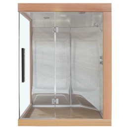 Parní sauna EAGO AWT W200B červený cedr 118×135 pravé provedení
