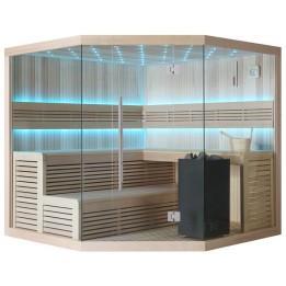Finská sauna EAGO AWT B1111A hemlock 220×220 9 kW EOS BiO-Cubo