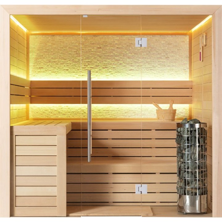 Finská sauna EAGO AWT E1602B hemlock 200×170 bez kamen