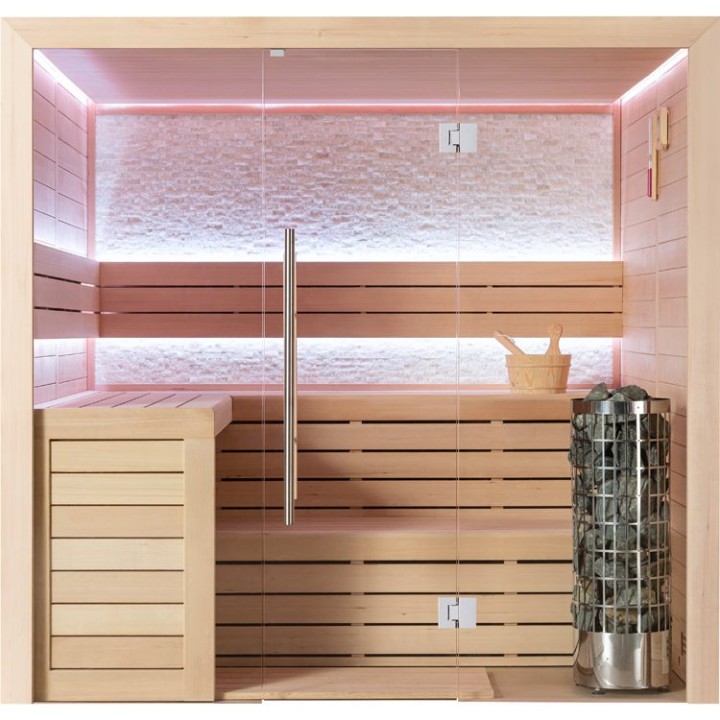 Finská sauna EAGO AWT E1602C hemlock 180×160 9 kW Cilindro